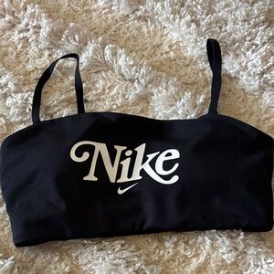 Nike Black and White Logo Sports Top